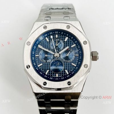 Clone Audemars Piguet Royal Oak Perpetual Calendar Watch Blue Dial 42mm